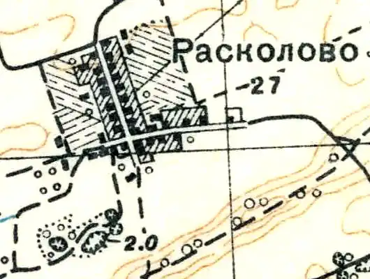 План деревни Рассколово. 1939 год