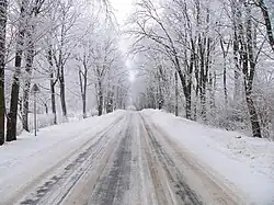 Дорога Козе—Равила—Нымбра зимой