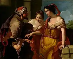 Ребекка получает подарки от Авраама. Холст, масло. Пинакотека Академии, Ровиго