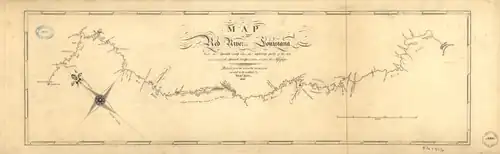 Карта маршрута экспедиции на Ред-Ривер в 1806 году. Опубликовано Ник. Кинг, 1806 г.