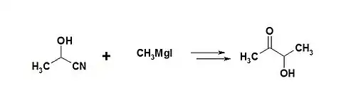 Получение ацетоина из нитрила молочной кислоты