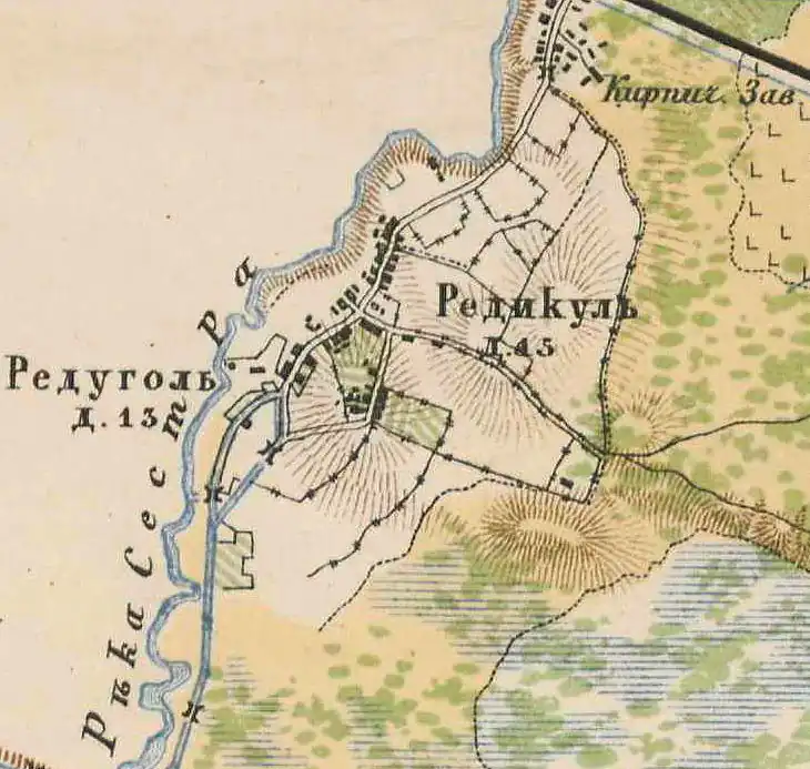План деревни Редуголь. 1885 год