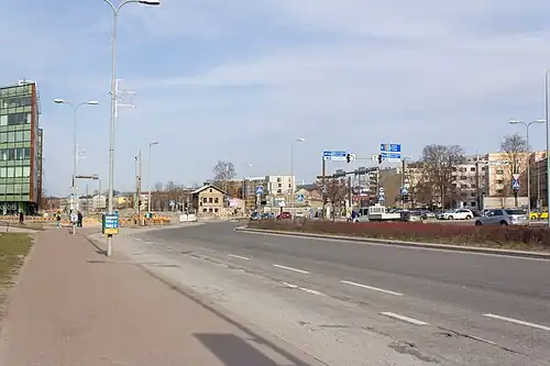 Перекрёсток улиц Йыэ, Туукри и строящейся Рейди-теэ, 2019 год