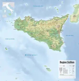 Сицилия на карте