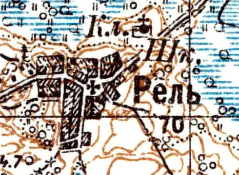 Деревня Рель карте 1926 года