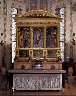 Триптих «Мадонна на престоле с ангелами и святыми» (Андреа Мантенья, 1459 год)