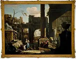 С. Риччи. Пейзаж с руинами и фигурами. Ок. 1725 г. Холст, масло