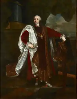 Портрет испанского аристократа дона Фернандо де Сильва-и-Альварес де Толедо, 12-го герцога Альба в церемониальном одеянии кавалера испанского ордена Золотого руна.