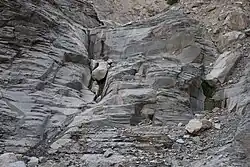 Скалистые пласты к востоку от деревни