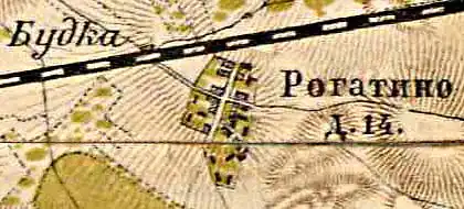 План деревни Рогатино. 1885 год