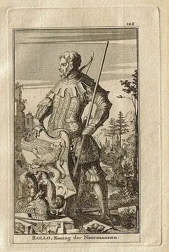 Роллон - первый из герцогов нормандских. Иллюстрация XVIII века