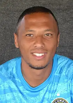 Ром на встрече с болельщиками «Коламбус Крю» в 2019 году.