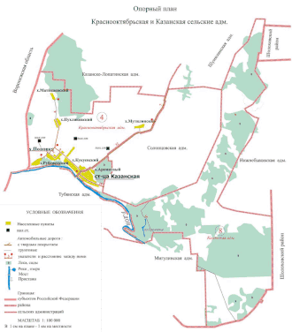 Казанское сельское поселение на карте