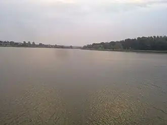 Ростовское море в 2010 году. Вид с дамбы.