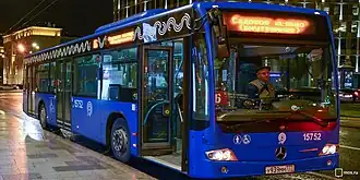 Mercedes-Benz Conecto  на маршруте «Б» на улицах Москвы. 2018 год