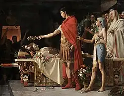 Император Август перед телом Александра Македонского