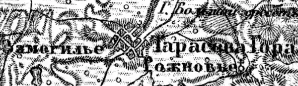 Деревня Рожновье на карте 1919 года