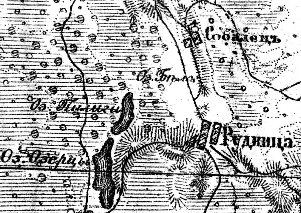 Деревня Соболец на карте 1919 года