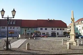 Kursächsische Postmeilensäule auf dem Markt