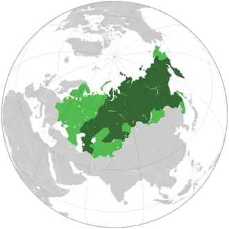 * Контролируемая территория в феврале 1919
*  Заявленная территория