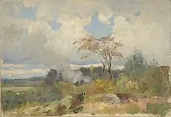 Осенний пейзаж с костром