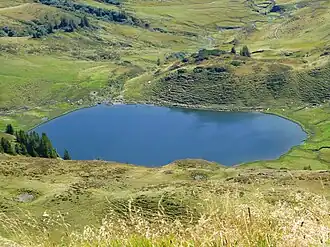 Вид на озеро Зюнзер-Зе осенью 2015 года.