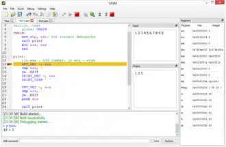 Скриншот программы SASM