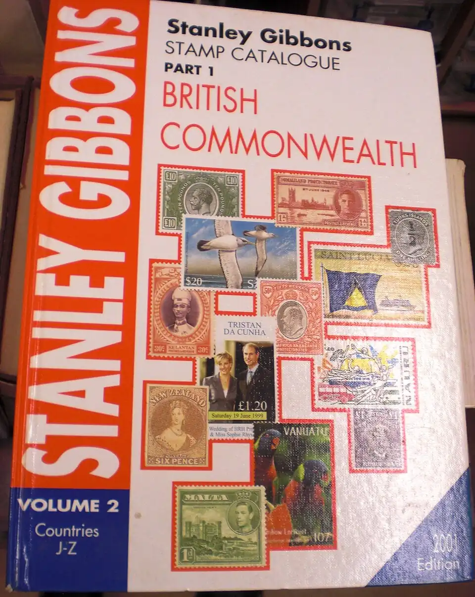 2001: издание для Великобритании и Содружества. На обложке в правом верхнем углу можно увидеть марку Сент-Люсии 1996 года с государственным флагом и изображением круизного судна «Королевская принцесса[англ.]» (Sc #1141; SG #1155)