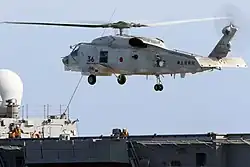 Взлет вертолета Мицубиси SH-60J  МССО с вертолетоносца №181 Хюга (2016 г.)