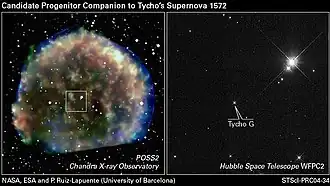 Tycho G по данным телескопа «Хаббл»