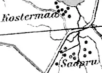 Деревня Саапру на карте 1923 года