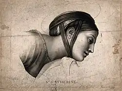 Голова святой ЕкатериныПо оригиналу Франсуа-Гедеона Ревердена[фр.]Коллекция Уэлком, Лондон