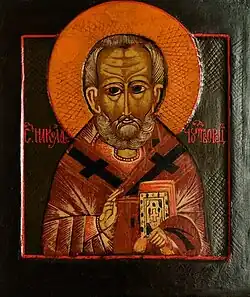 Святой Николай (Западная Сибирь, XVII век, полурельефное изображение)