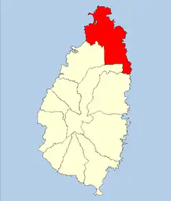 Гроз-Иле на карте Сент-Люсии