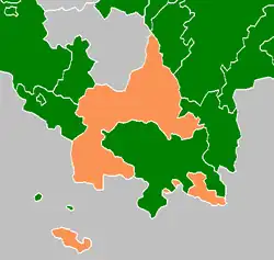 Саксен-Гильдбурггаузен (оранжевый) в 1820 году