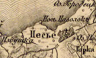 Деревня Самро на карте 1863 года