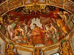 Л. Тавароне. Осуждение Святого Лаврентия. Фреска свода пресвитерия