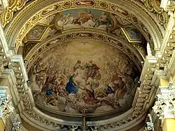 Дж. Ланфранко. Святой Карл, приветствуемый на небесах.  Роспись конхи апсиды. 1646