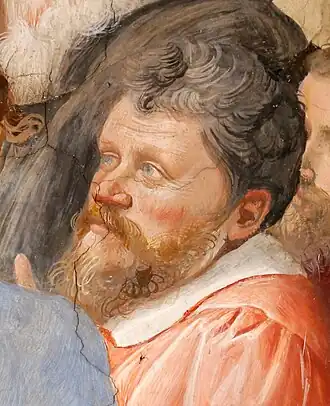 Санти ди Тито. Строительство храма Соломона. 1570. Деталь фрески с портретом Амманати. Капелла Святого Луки церкви Сантиссима-Аннунциата, Флоренция