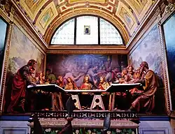 Тайная вечеря. Андреа да Милано. 1528. Дерево, роспись