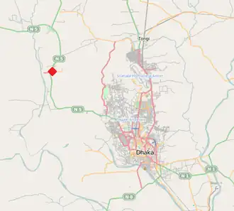 Место обрушения указано красным ромбом