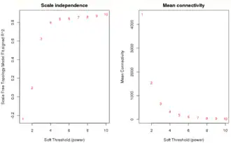 Анализ параметров топологии сети для различных значений параметра β.