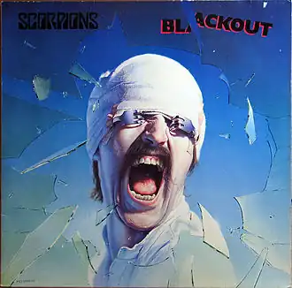 Обложка альбома Scorpions «Blackout» (1982)