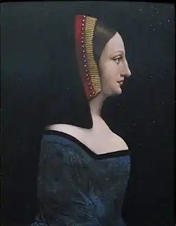 Неизвестный художник XVI века (мастерская Леонардо да Винчи). «Прекрасная Ферроньера», Лувр, инв.  786