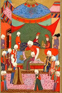 Больной Осман-паша во время похода в Иран (fol. 279)