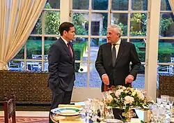 Госсекретарь Рубио встретился с министром иностранных дел Италии Антонио Таяни в Риме.