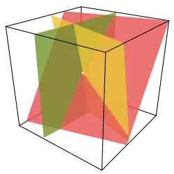 Три доли пересекаются в точке