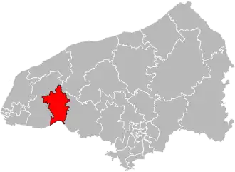Кантон на карте департамента Приморская Сена