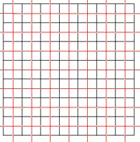The {4,4} Квадратный паркет (чёрный) с двойственной ему мозакой (красная).