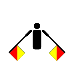 N в семафорной азбуке